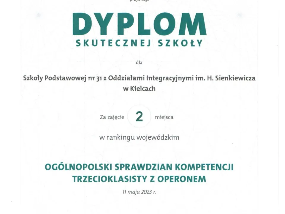 Ogólnopolski test 3 klasy