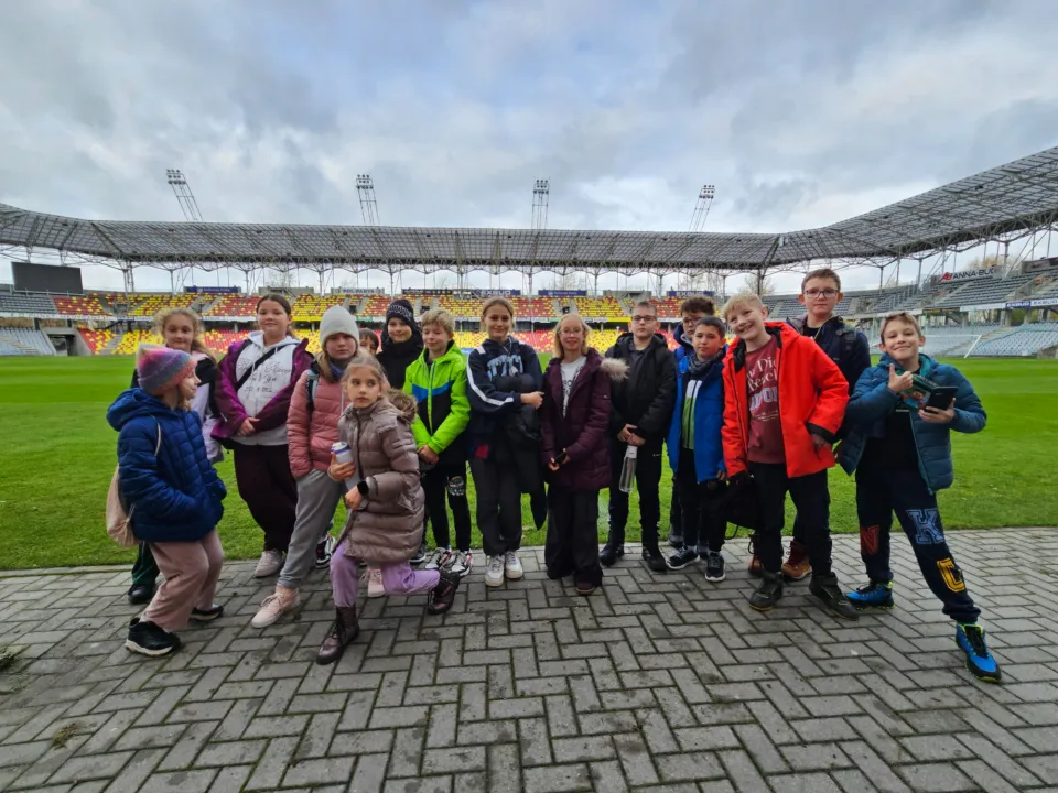 Klasa 4s na Stadionie Korony Kielce