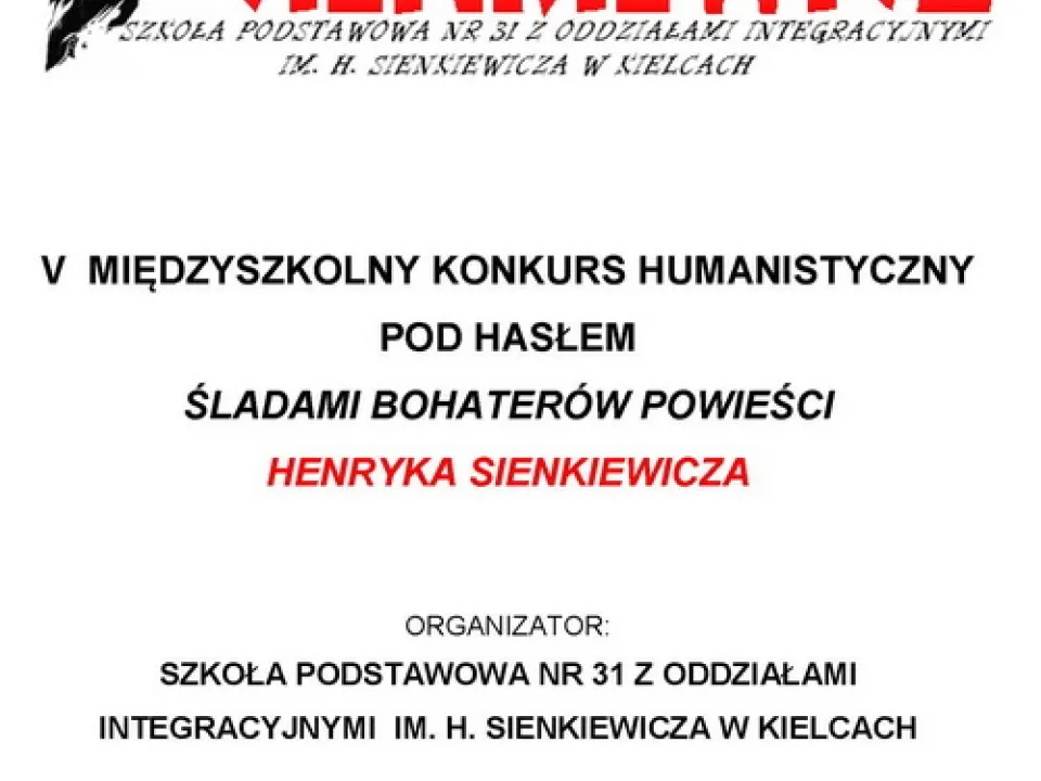 V Międzyszkolny Konkurs Humanistyczny