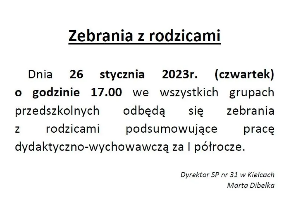 Zebrania z rodzicami