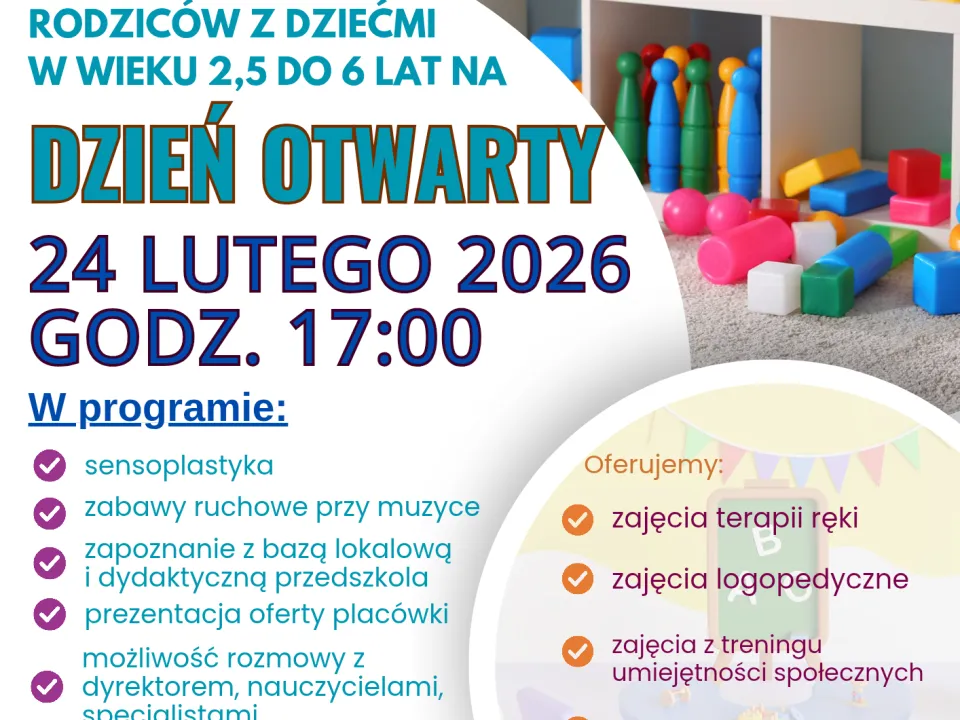 Dzień Otwarty Przedszkola 24 luty 2026r.