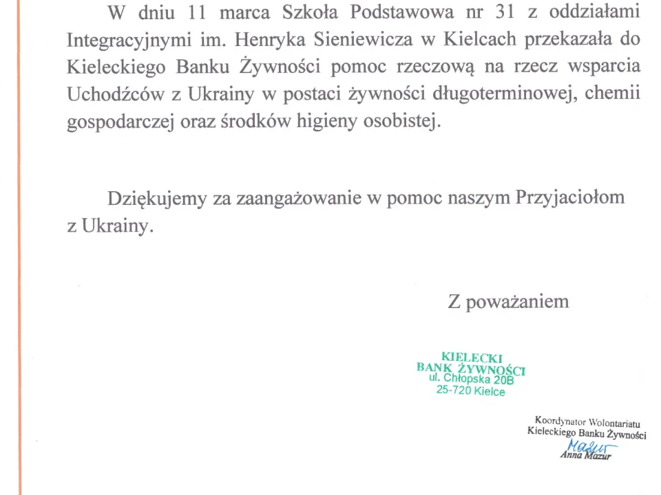 Pomoc dla uchodźców z Ukrainy
